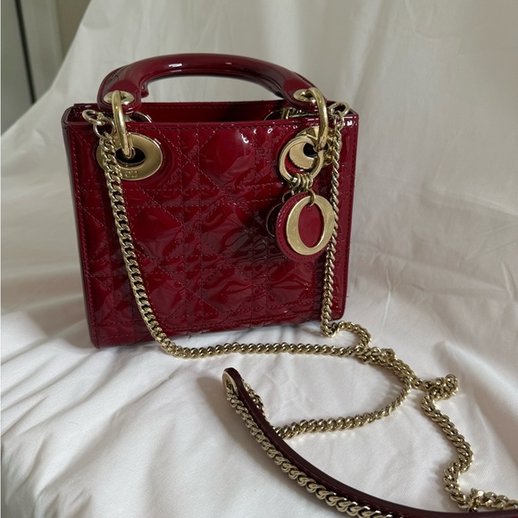Dior Handbags - Dior Red Mini Bag with Gold Accents